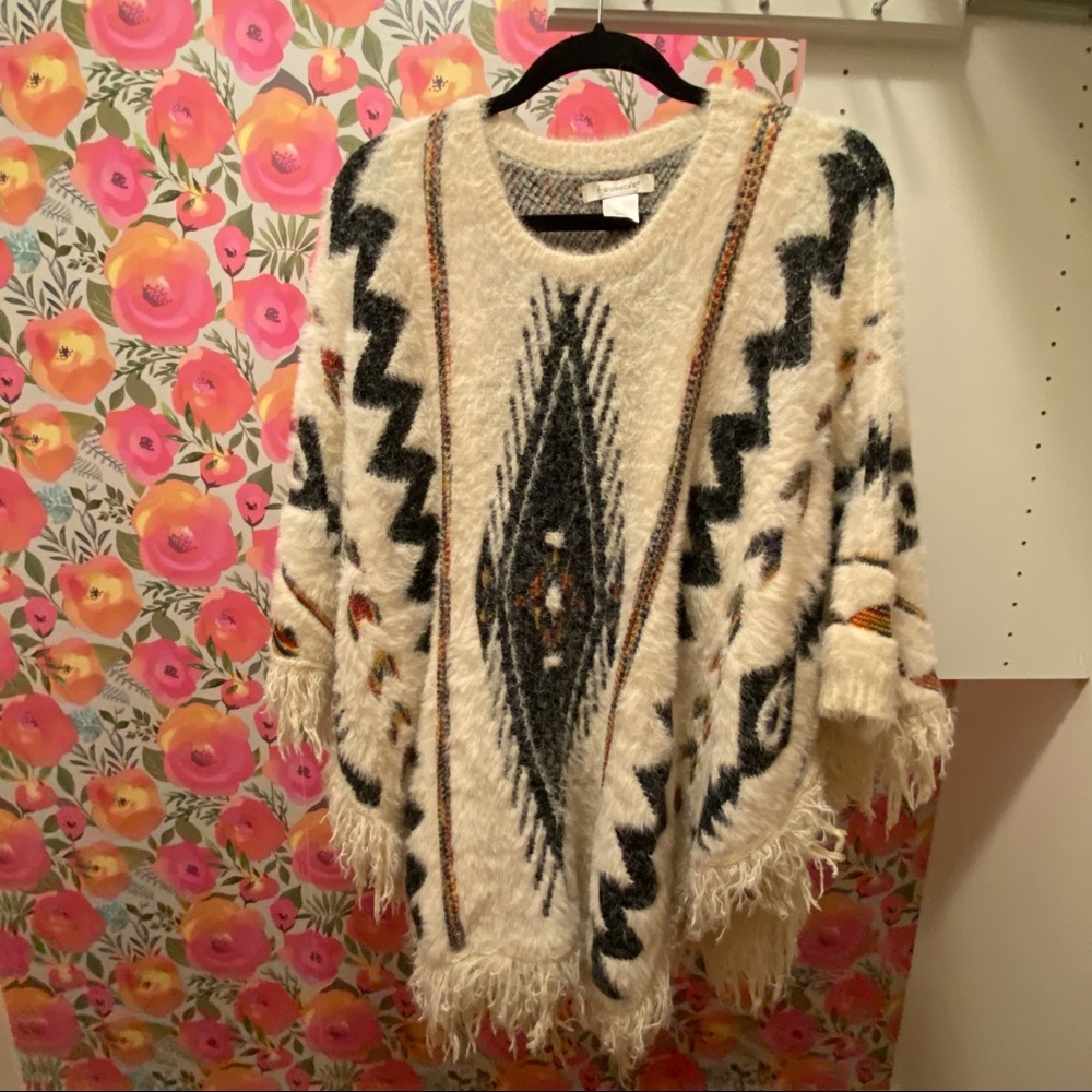 Francesca Tribal Pattern Poncho